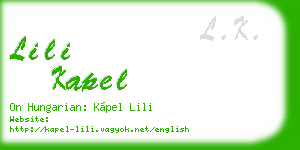 lili kapel business card