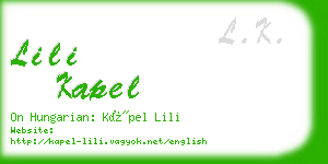 lili kapel business card